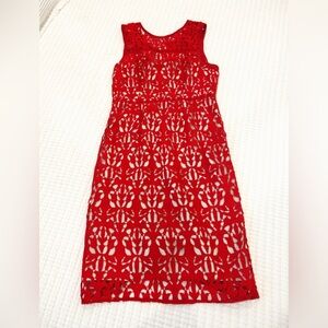 Beautiful Venetian Inspired Scarlet Lace Dress